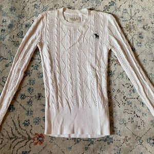 Abercrombie & Fitch white cable knit sweater